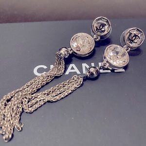 Chanel glass crystal earrings